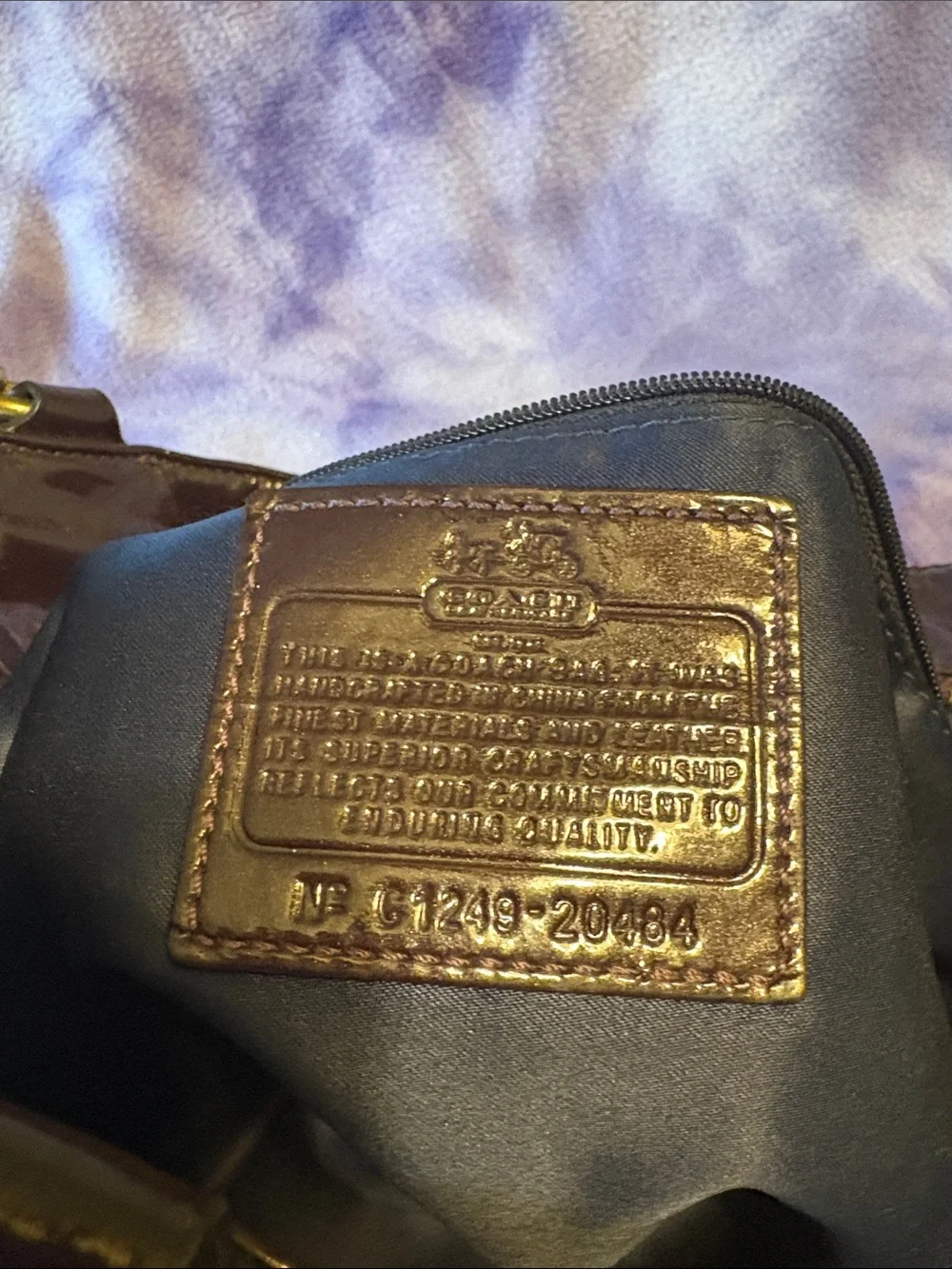 COACH Patent Leather Shoulder Bag in Dark Burgundy with Gold Hardware